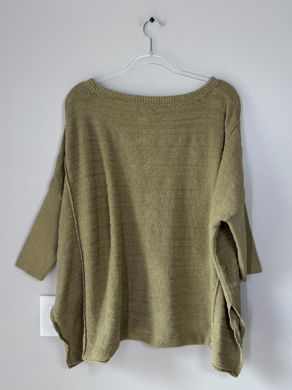 Pilcro Anthropologie Light Green Wide Neck Oversized Tunic Sweater Slouchy Fit - Picture 3 of 12